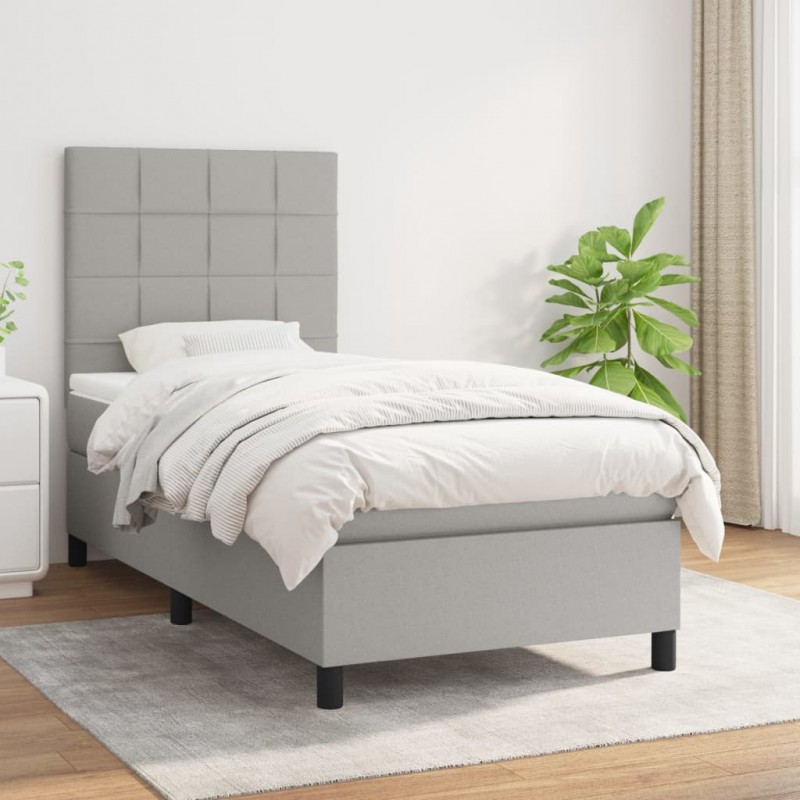 Acquista Giroletto a Molle con Materasso Grigio Chiaro 90x200 cm Tessuto con riferimento GHV-3141745 della ditta 