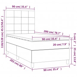 Acquista Giroletto a Molle con Materasso Grigio Chiaro 90x200 cm Tessuto con riferimento GHV-3141745 della ditta 