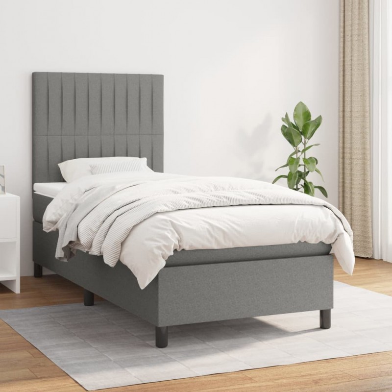 Acquista Giroletto a Molle con Materasso Grigio Scuro 90x200 cm Tessuto con riferimento GHV-3141906 della ditta 