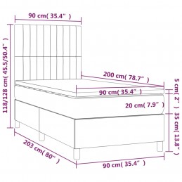 Acquista Giroletto a Molle con Materasso Grigio Scuro 90x200 cm Tessuto con riferimento GHV-3141906 della ditta 