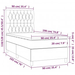 Acquista Giroletto a Molle con Materasso Grigio Scuro 90x190 cm Tessuto con riferimento GHV-3141978 della ditta 
