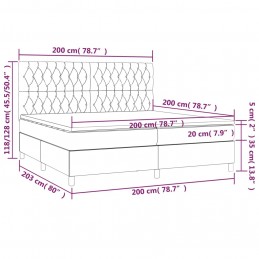 Acquista Giroletto a Molle con Materasso Grigio Scuro 200x200 cm Tessuto con riferimento GHV-3142042 della ditta 