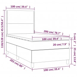 Acquista Giroletto a Molle con Materasso Grigio Scuro 100x200 cm Tessuto con riferimento GHV-3142234 della ditta 