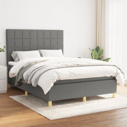 Acquista Giroletto a Molle con Materasso Grigio Scuro 140x200cm Tessuto con riferimento GHV-3142338 della ditta 