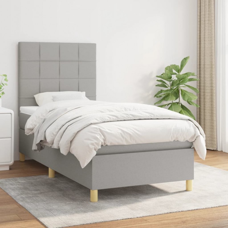 Acquista Giroletto a Molle con Materasso Grigio Chiaro 90x190 cm Tessuto con riferimento GHV-3142297 della ditta 