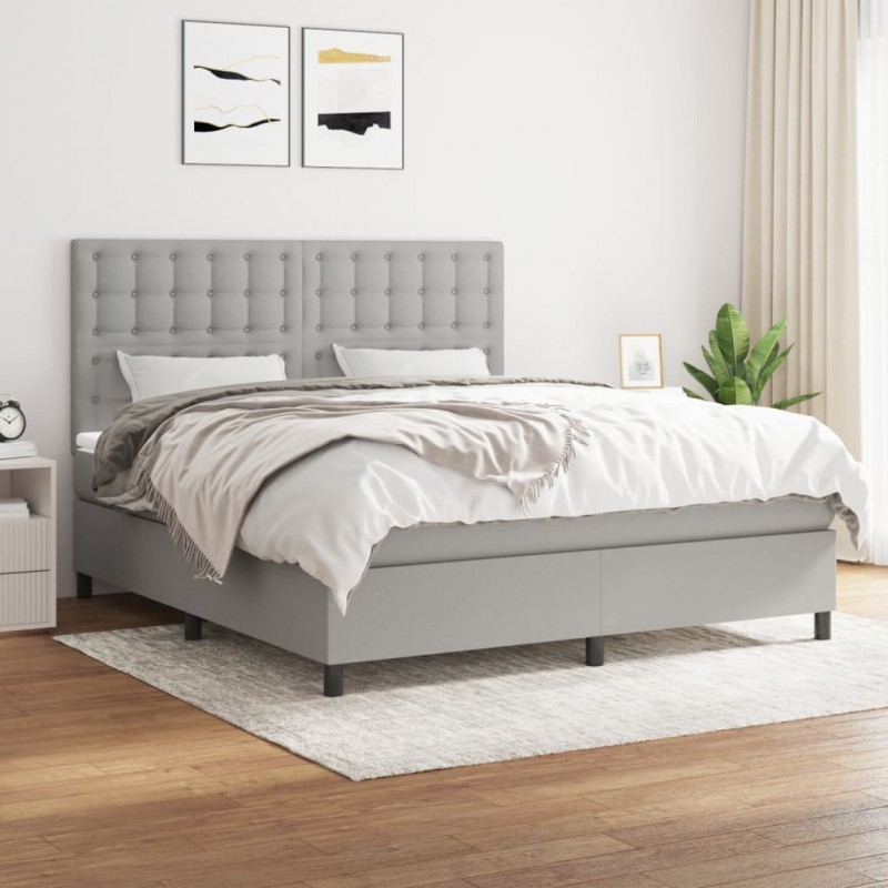 Acquista Giroletto a Molle con Materasso Grigio Chiaro180x200 cm Tessuto con riferimento GHV-3142113 della ditta 