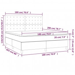Acquista Giroletto a Molle con Materasso Grigio Chiaro180x200 cm Tessuto con riferimento GHV-3142113 della ditta 