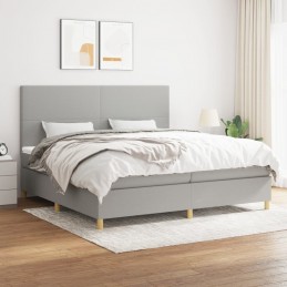 Acquista Giroletto a Molle con Materasso Grigio Chiaro 200x200cm Tessuto con riferimento GHV-3142201 della ditta 