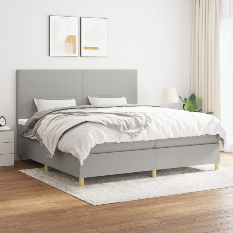 Acquista Giroletto a Molle con Materasso Grigio Chiaro 200x200cm Tessuto con riferimento GHV-3142201 della ditta 