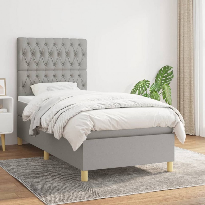 Acquista Giroletto a Molle con Materasso Grigio Chiaro 90x200 cm Tessuto con riferimento GHV-3142545 della ditta 