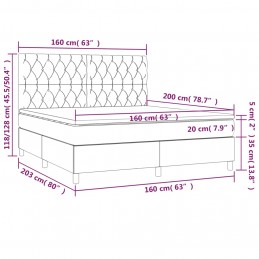 Acquista Giroletto a Molle con Materasso Nero 160x200 cm in Tessuto con riferimento GHV-3142587 della ditta 