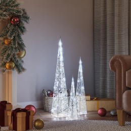 Acquista Set Coni Luce LED Decorativi Acrilici Bianco Freddo 30/45/60cm con riferimento GHV-328968 della ditta 