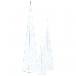 Acquista Set Coni Luce LED Decorativi Acrilici Bianco Freddo 30/45/60cm con riferimento GHV-328968 della ditta 