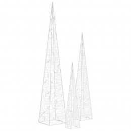 Acquista Set Coni Luce LED Decorativi Acrilici Bianco Freddo 30/45/60cm con riferimento GHV-328968 della ditta 