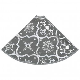 Acquista Gonna Albero Natale Raffinata con Calza Grigia in Tessuto 90 cm con riferimento GHV-330281 della ditta 