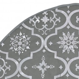 Acquista Gonna Albero Natale Raffinata con Calza Grigia in Tessuto 90 cm con riferimento GHV-330281 della ditta 