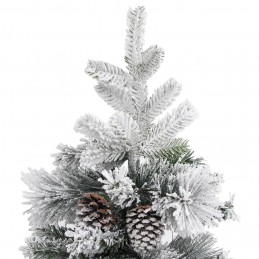 Acquista Albero di Natale con Neve Floccata e Pigne 225 cm PVC e PE con riferimento GHV-340532 della ditta 