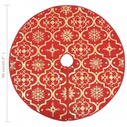 Acquista Gonna Albero Natale Raffinata con Calza Rosso Tessuto 90 cm con riferimento GHV-330275 della ditta 