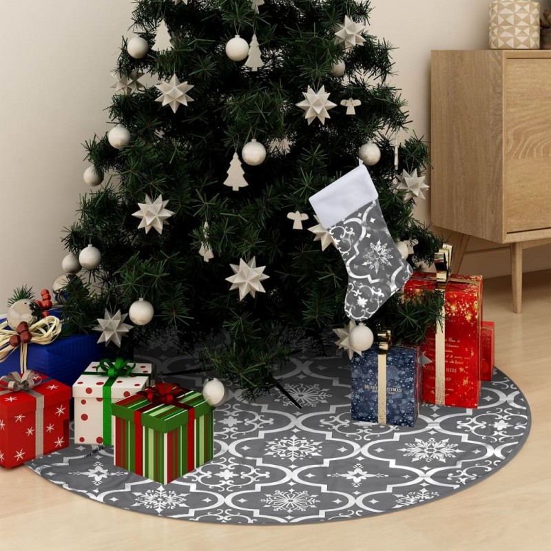 Acquista Gonna Albero Natale Raffinata con Calza Grigia Tessuto 122 cm con riferimento GHV-330282 della ditta 
