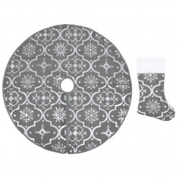 Acquista Gonna Albero Natale Raffinata con Calza Grigia Tessuto 122 cm con riferimento GHV-330282 della ditta 