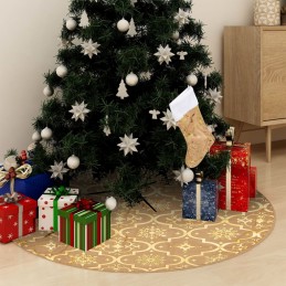 Acquista Gonna Albero Natale Raffinata con Calza Giallo Tessuto 122 cm con riferimento GHV-330291 della ditta 