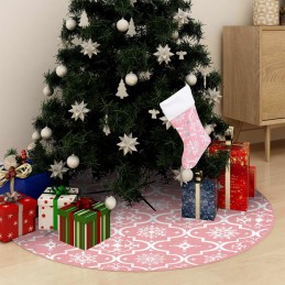 Acquista Gonna Albero Natale Raffinata con Calza Rosa Tessuto 122 cm con riferimento GHV-330285 della ditta 