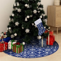 Acquista Gonna Albero Natale Raffinata con Calza Blu Tessuto 122 cm con riferimento GHV-330279 della ditta 