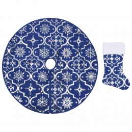 Acquista Gonna Albero Natale Raffinata con Calza Blu Tessuto 122 cm con riferimento GHV-330279 della ditta 