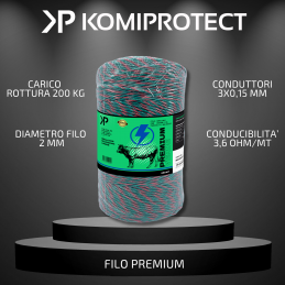 Acquista Filo Alta Qualità 250MT Per Recinti Elettrici Premium con riferimento K930 della ditta KOMIPROTECT