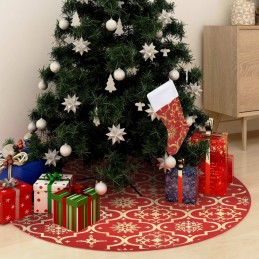 Acquista Gonna Albero Natale Raffinata con Calza Rossa Tessuto 122 cm con riferimento GHV-330276 della ditta 