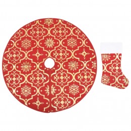 Acquista Gonna Albero Natale Raffinata con Calza Rossa Tessuto 122 cm con riferimento GHV-330276 della ditta 