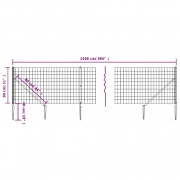Acquista Recinzione Metallica con Picchetti Ancoraggio Verde 0,8x25 m con riferimento GHV-154120 della ditta 