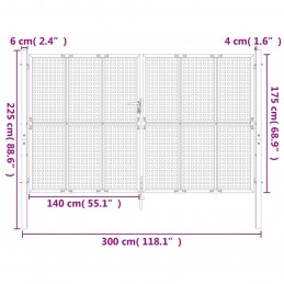 Acquista Cancello Giardino Antracite 300x225 cm in Acciaio con riferimento GHV-154569 della ditta 