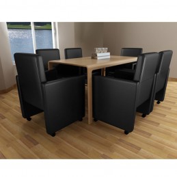 Acquista Sedie da Pranzo 6 pz Nere in Similpelle con riferimento GHV-160184 della ditta 