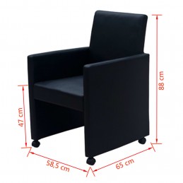 Acquista Sedie da Pranzo 6 pz Nere in Similpelle con riferimento GHV-160184 della ditta 