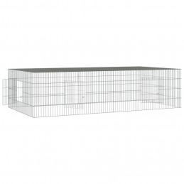 Acquista Conigliera con 2 Pannelli 220x110x55 cm Ferro Zincato con riferimento GHV-171563 della ditta 