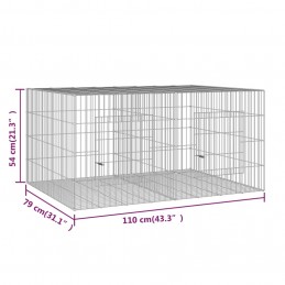 Acquista Conigliera con 2 Pannelli 110x79x54 cm Ferro Zincato con riferimento GHV-171568 della ditta 