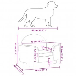 Acquista Lettino per Cani Grigio Chiaro 66x40x45 cm in Velluto con riferimento GHV-171839 della ditta 