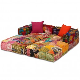 Acquista Pouf Modulare a 2 Posti in Tessuto Patchwork con riferimento GHV-244977 della ditta 