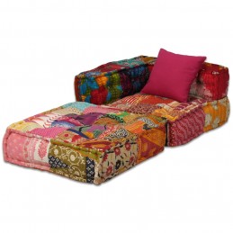 Acquista Pouf Modulare a 2 Posti in Tessuto Patchwork con riferimento GHV-244977 della ditta 