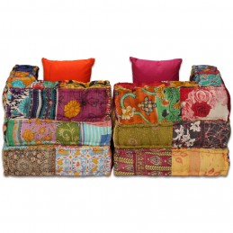 Acquista Pouf Modulare a 2 Posti in Tessuto Patchwork con riferimento GHV-244977 della ditta 