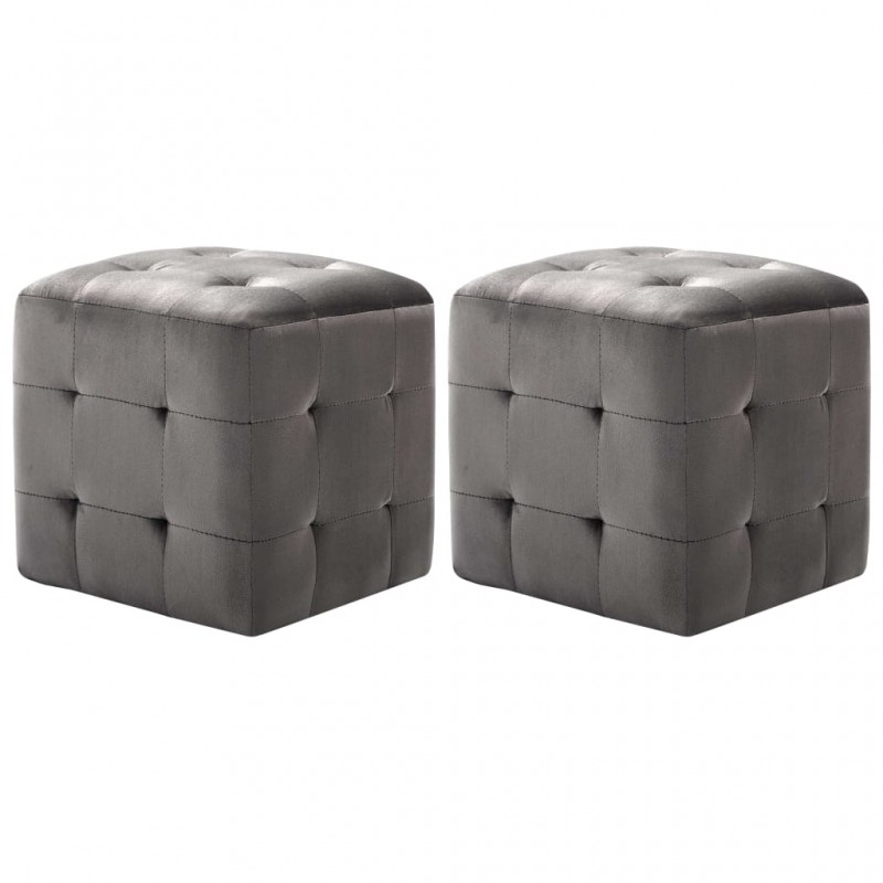 Acquista Comodini 2 pz Grigio 30x30x30 cm in Tessuto Vellutato con riferimento GHV-249017 della ditta 