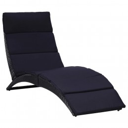 Acquista Lettino Prendisole con Cuscino in Polyrattan Nero con riferimento GHV-46539 della ditta 
