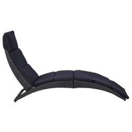 Acquista Lettino Prendisole con Cuscino in Polyrattan Nero con riferimento GHV-46539 della ditta 