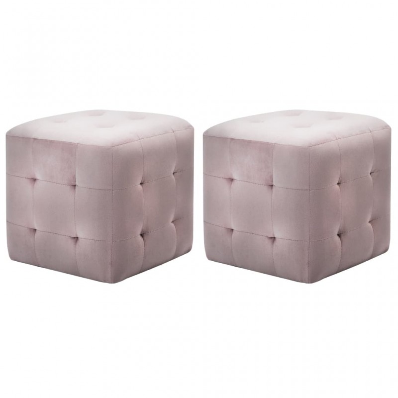 Acquista Comodini 2 pz Rosa 30x30x30 cm in Tessuto Vellutato con riferimento GHV-249020 della ditta 