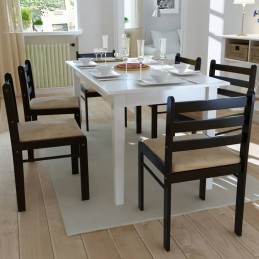 Acquista Sedie da Pranzo 6 pz Marroni in Legno Massello e Velluto con riferimento GHV-272091 della ditta 