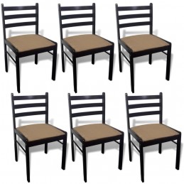 Acquista Sedie da Pranzo 6 pz Marroni in Legno Massello e Velluto con riferimento GHV-272091 della ditta 