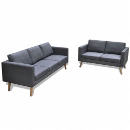 Acquista Set Divani a 2 e a 3 Posti in Tessuto Grigio Scuro con riferimento GHV-272194 della ditta 