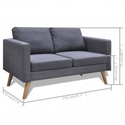 Acquista Set Divani a 2 e a 3 Posti in Tessuto Grigio Scuro con riferimento GHV-272194 della ditta 