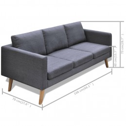 Acquista Set Divani a 2 e a 3 Posti in Tessuto Grigio Scuro con riferimento GHV-272194 della ditta 